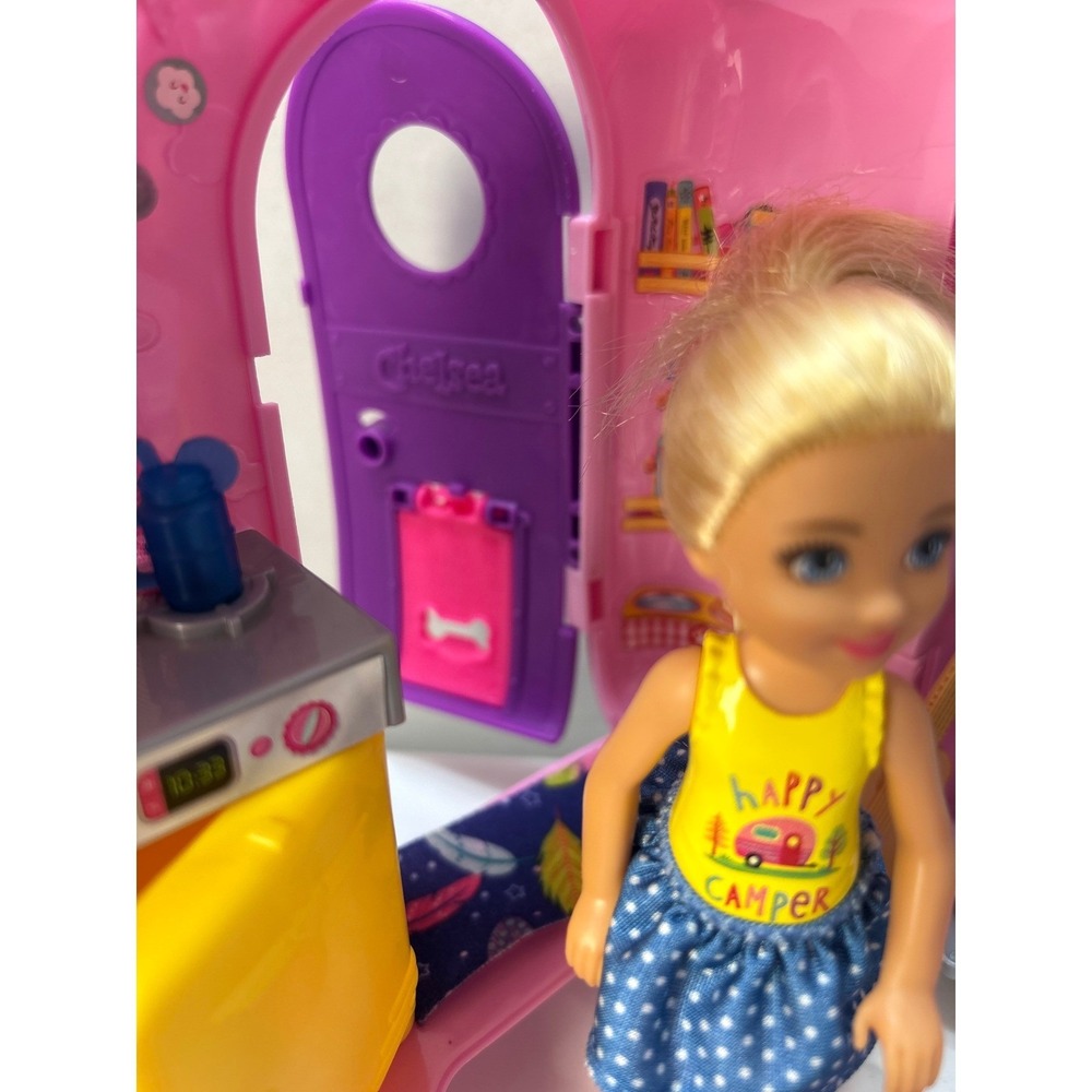 Barbie Club Chelsea Camper Playset FXG90 Pink Caravan Blue Car Doll Accessories - Picture 16 of 16